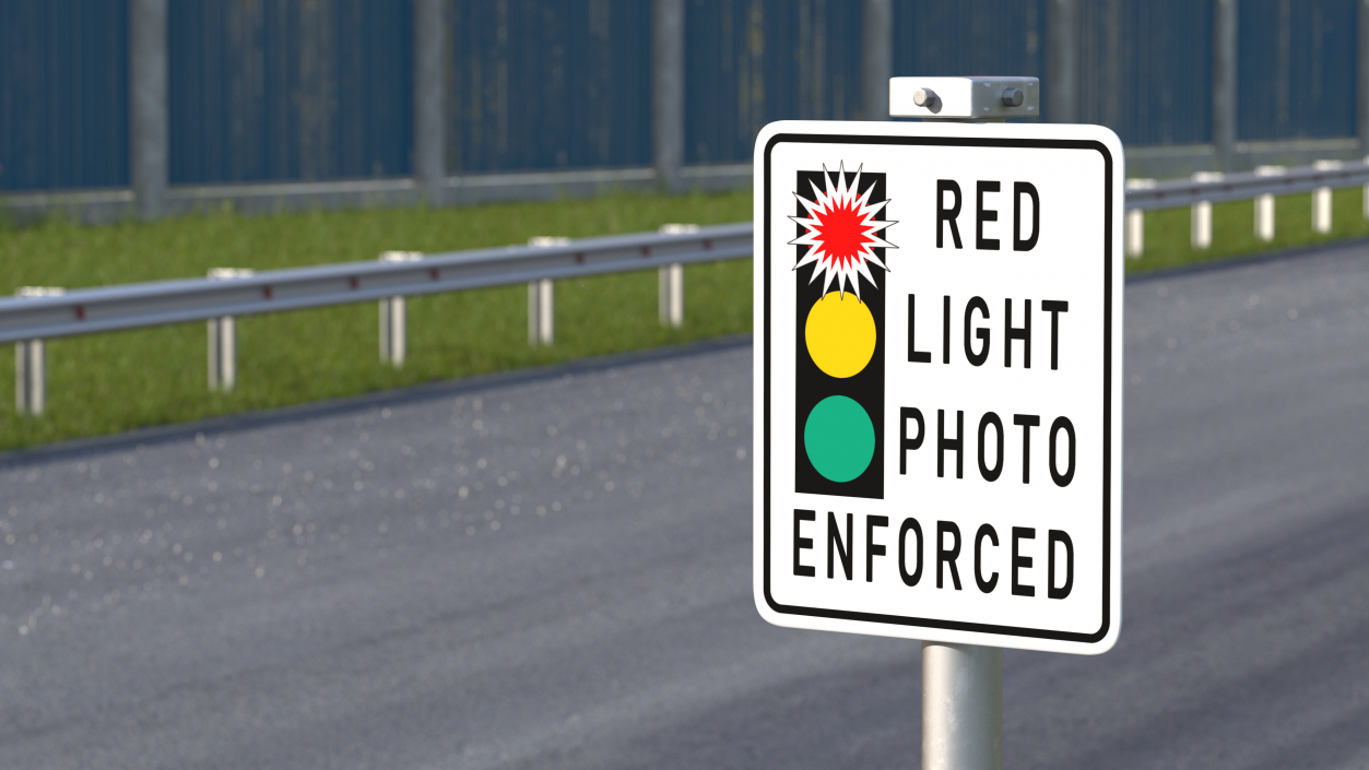 Red Light Camera Warning Sign 3D model