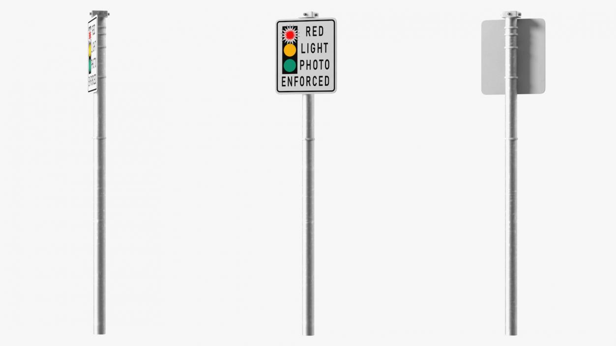 Red Light Camera Warning Sign 3D model