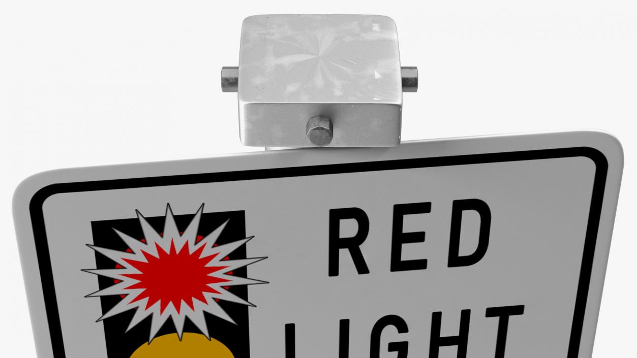 Red Light Camera Warning Sign 3D model