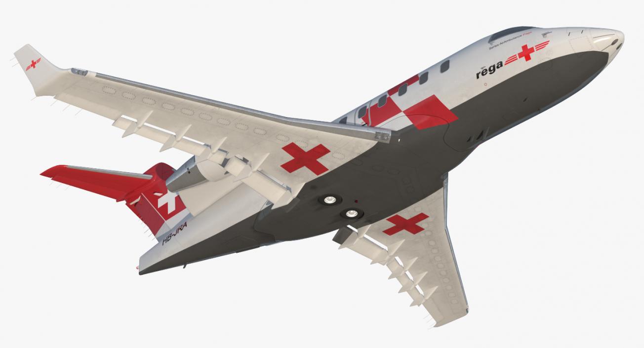 Swiss Air Ambulance Jet Bombardier Challenger 604 3D model