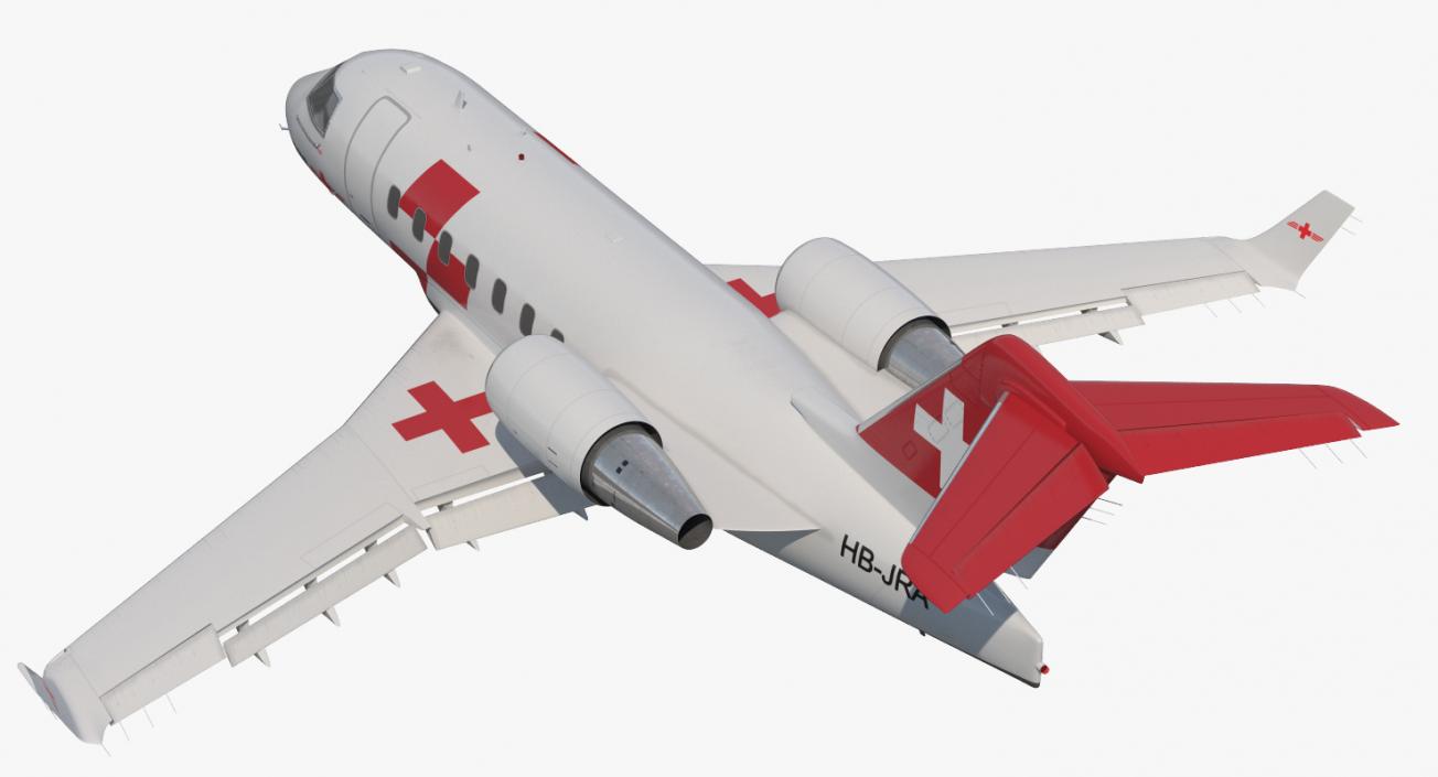 Swiss Air Ambulance Jet Bombardier Challenger 604 3D model