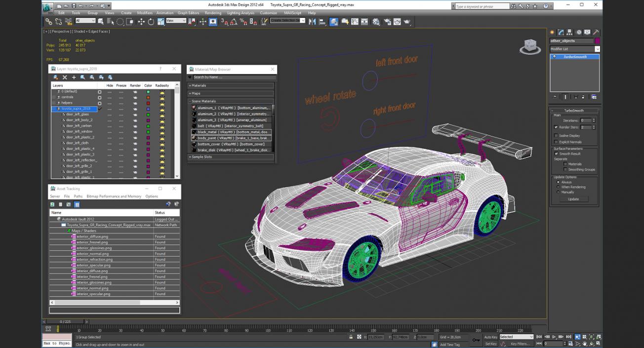 Toyota Supra GR Racing Concept Rigged 3D