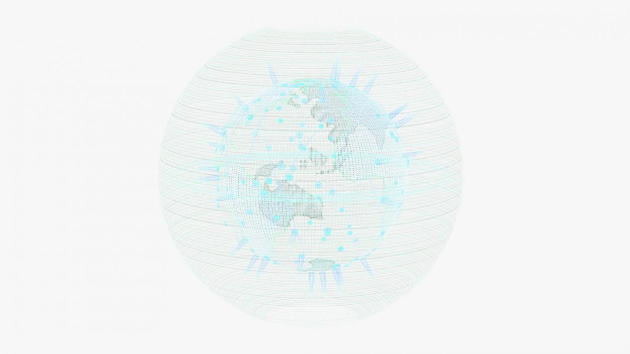 3D Futuristic Globe Hologram Green