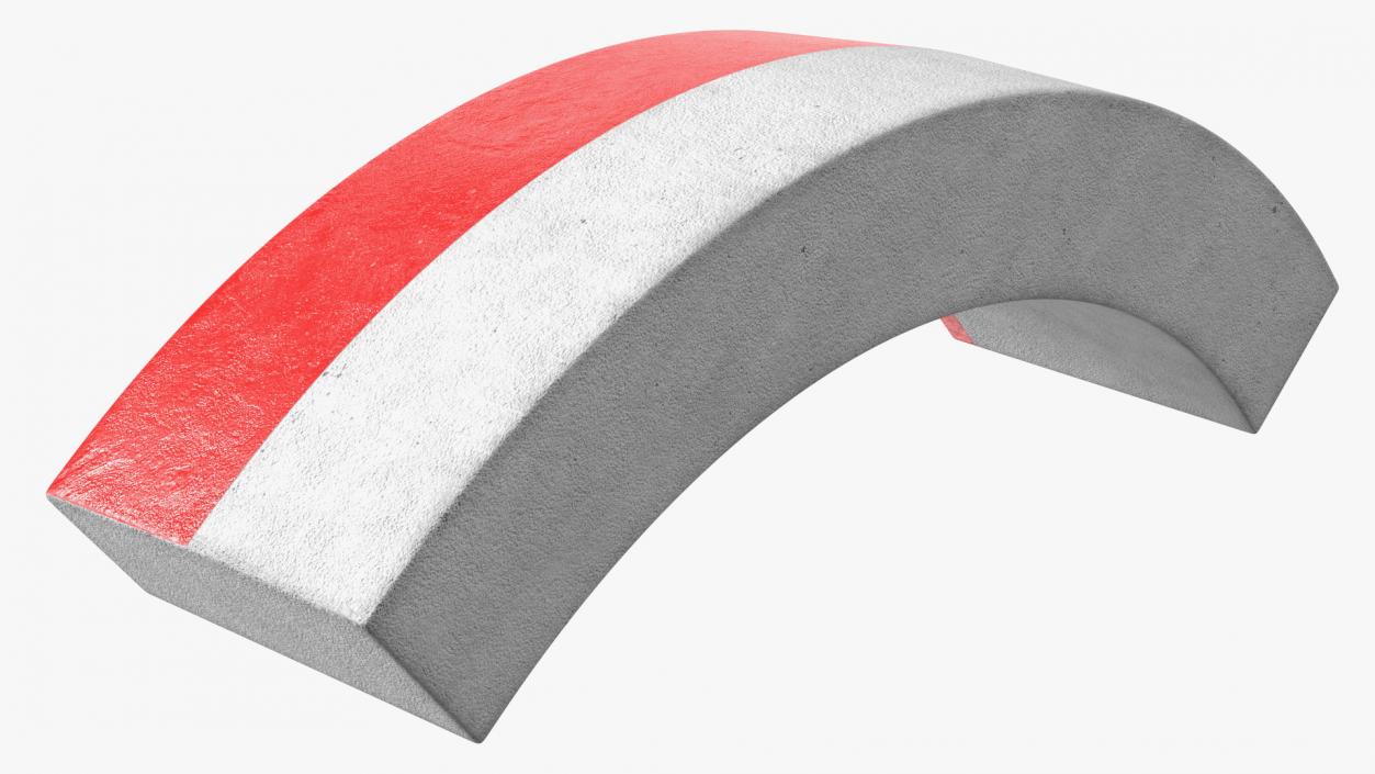 Sidewalk Curb Curved Red 3D model