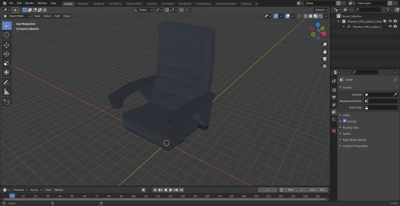 Phantom P40 Leather Cinema Chair 3D