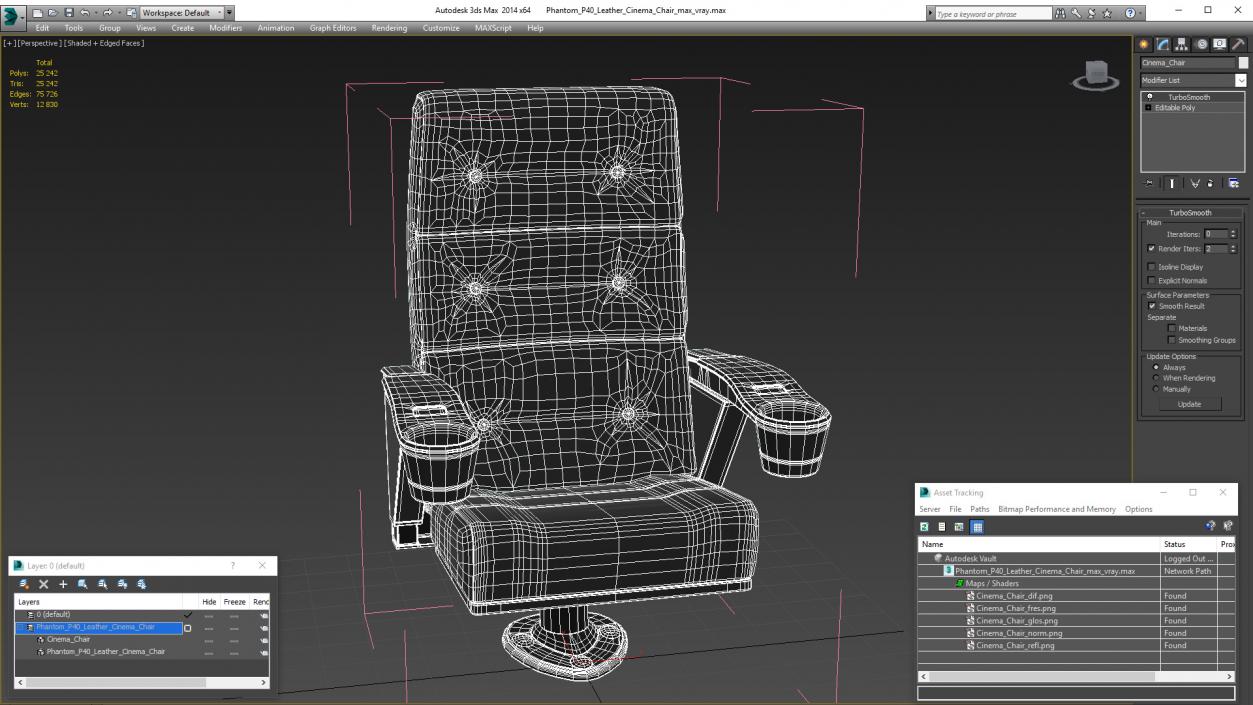 Phantom P40 Leather Cinema Chair 3D