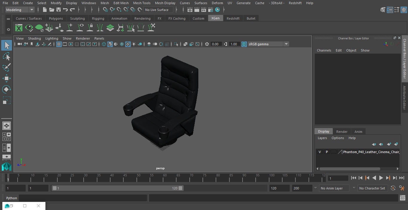 Phantom P40 Leather Cinema Chair 3D