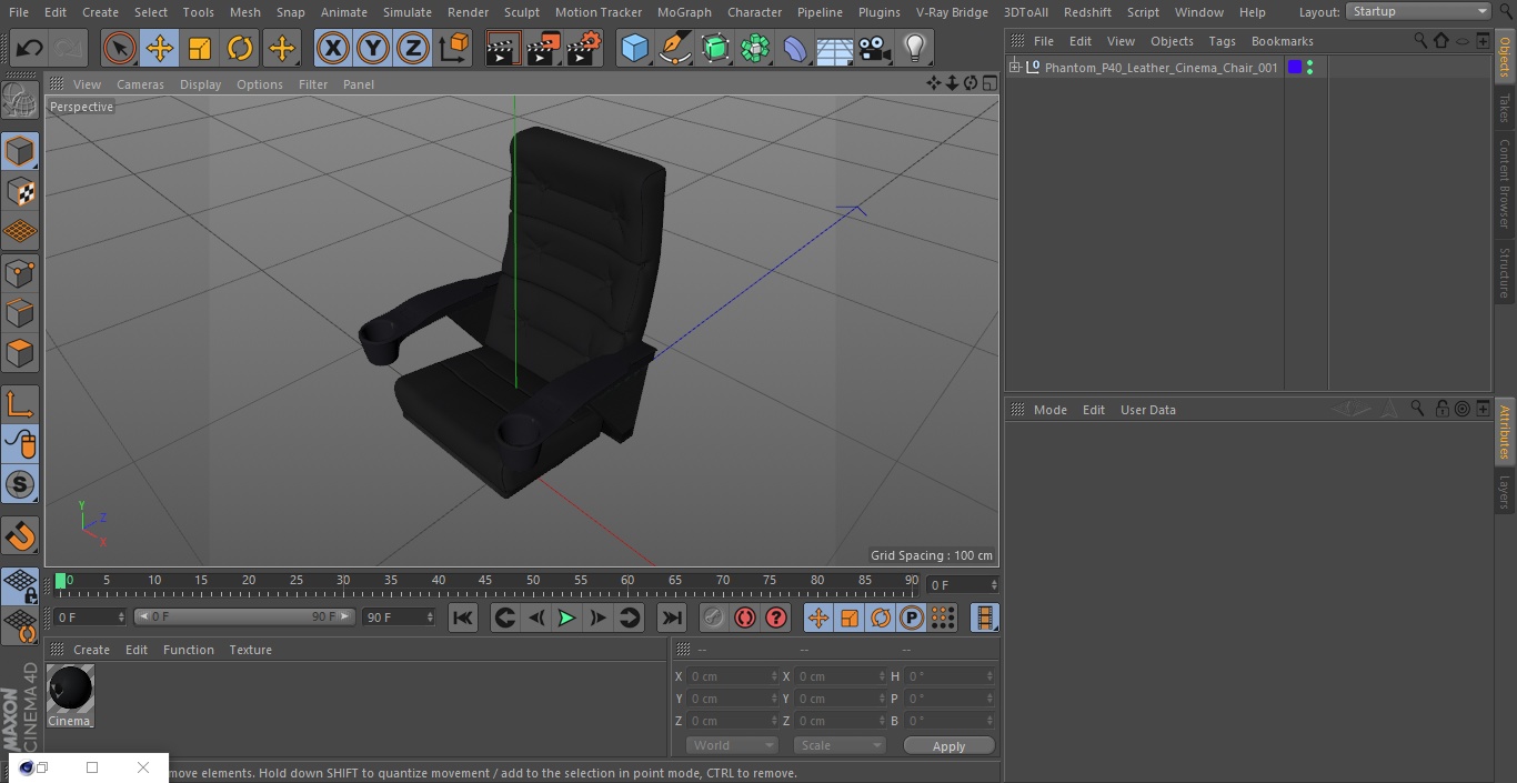 Phantom P40 Leather Cinema Chair 3D