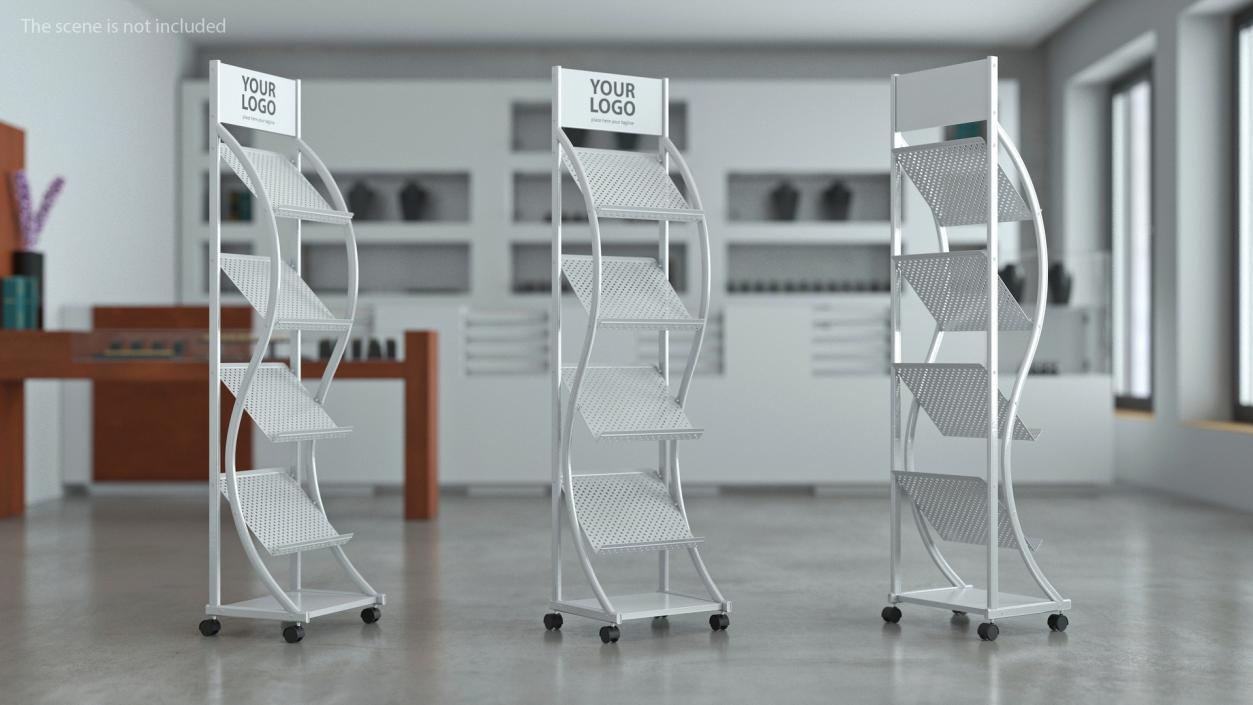 3D model Mockup Magazine Rack Aluminium