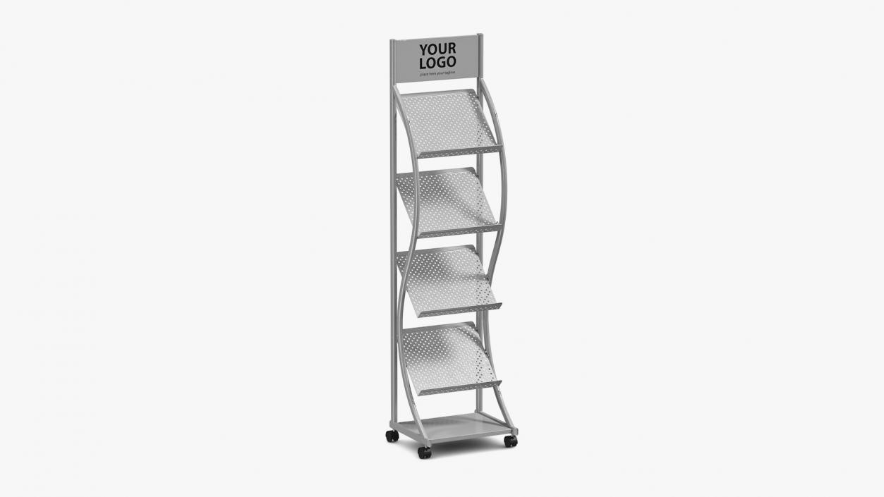 3D model Mockup Magazine Rack Aluminium