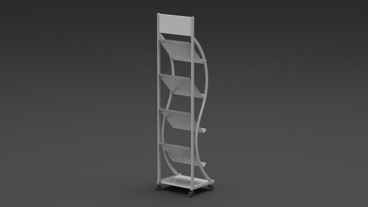 3D model Mockup Magazine Rack Aluminium