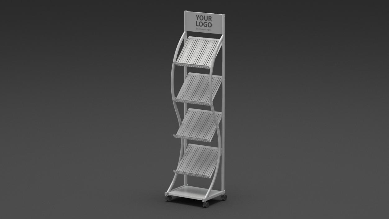 3D model Mockup Magazine Rack Aluminium