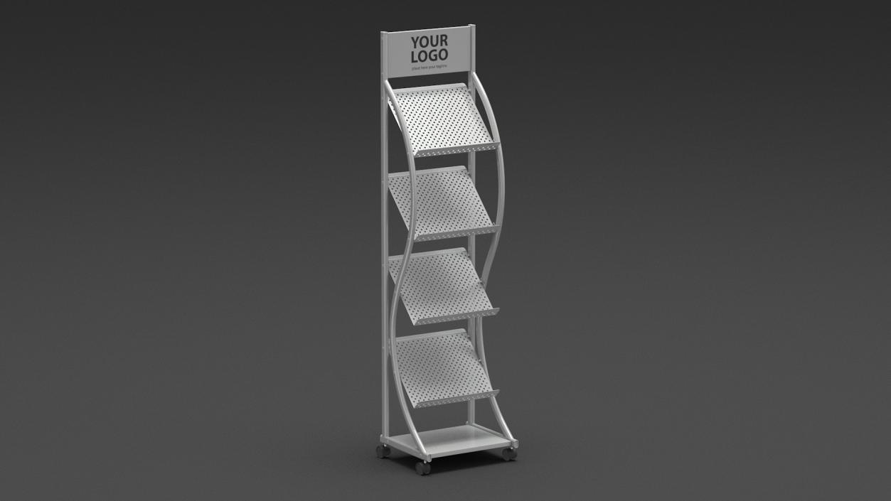 3D model Mockup Magazine Rack Aluminium