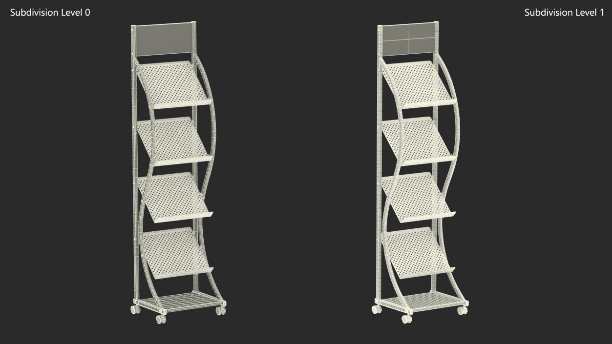 3D model Mockup Magazine Rack Aluminium