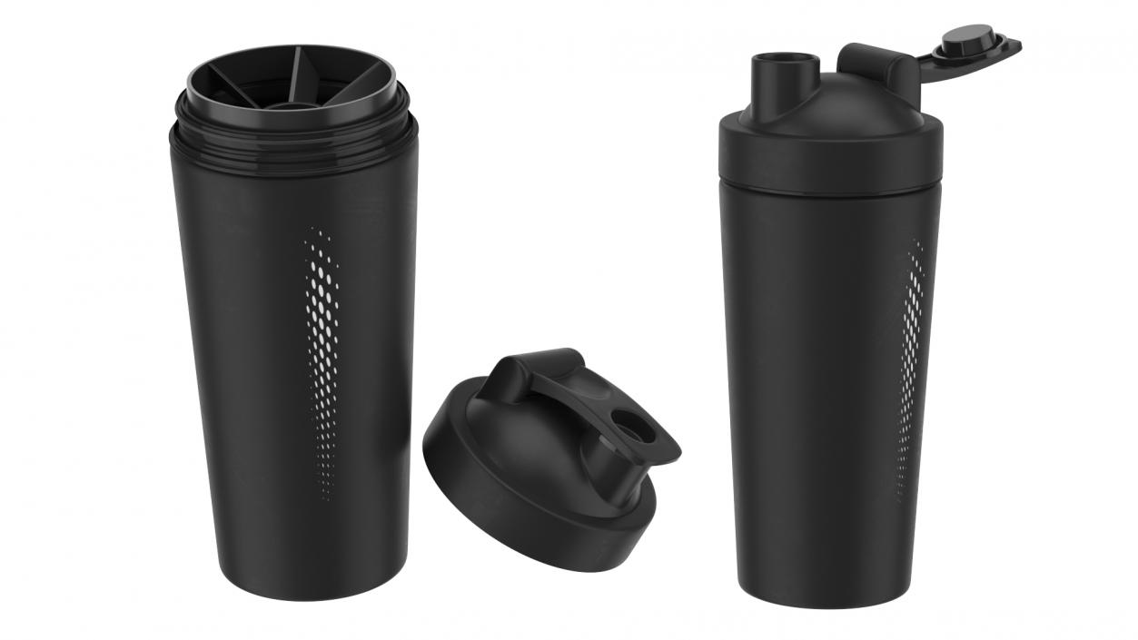 3D Matte Black Protein Shaker