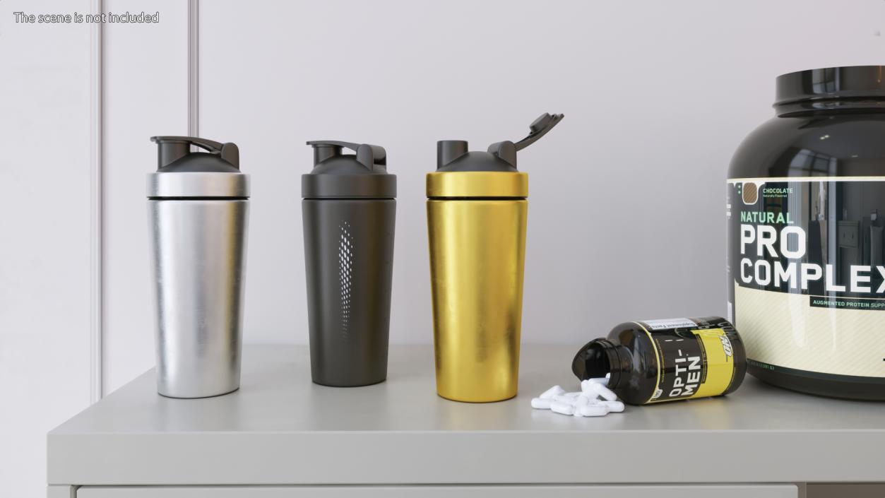 3D Matte Black Protein Shaker