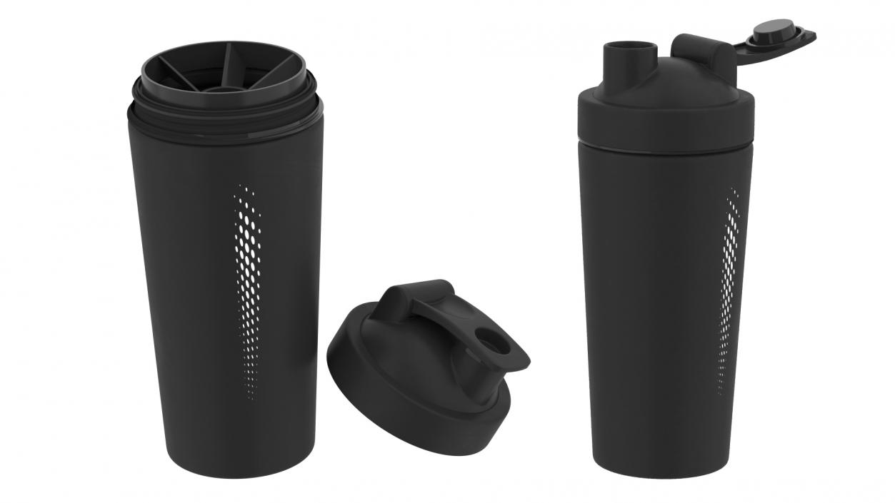 3D Matte Black Protein Shaker