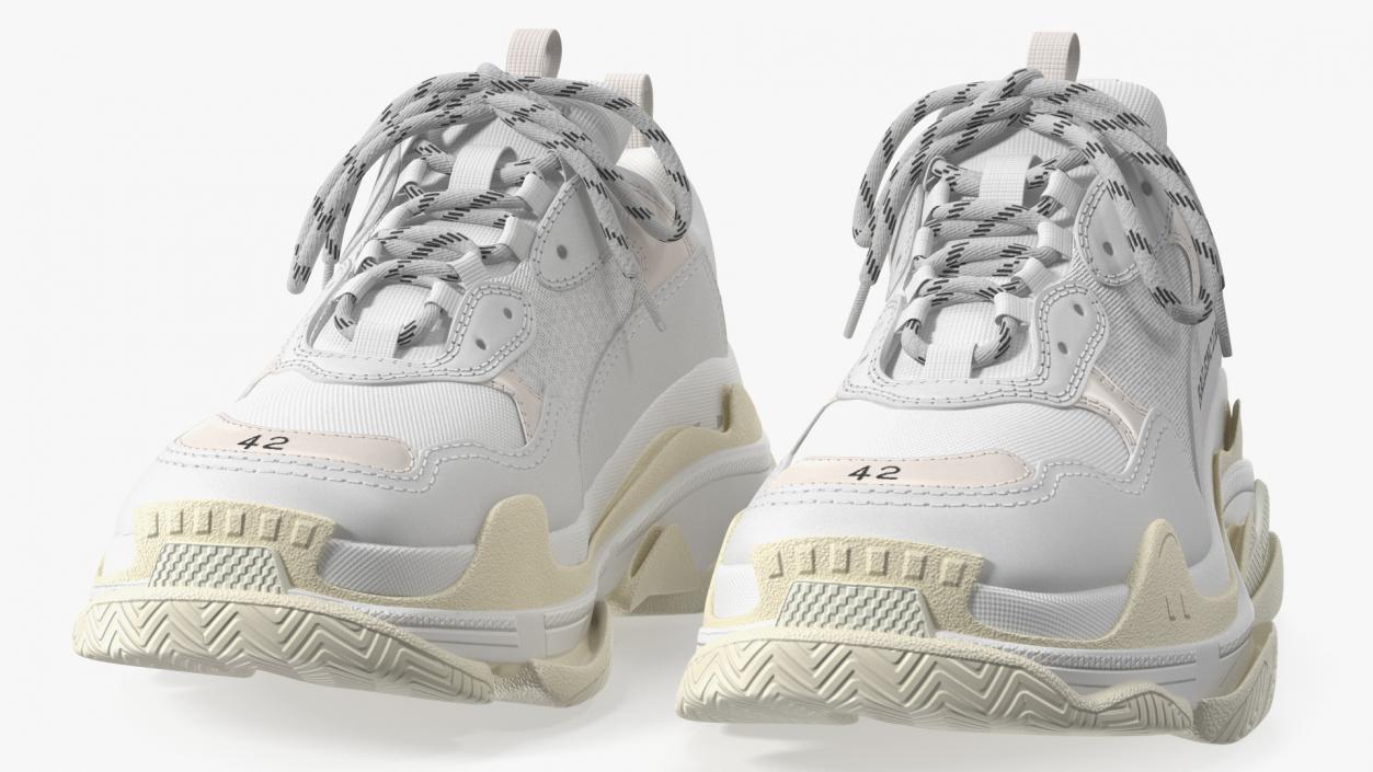 3D Balenciaga Triple S Sneaker White model