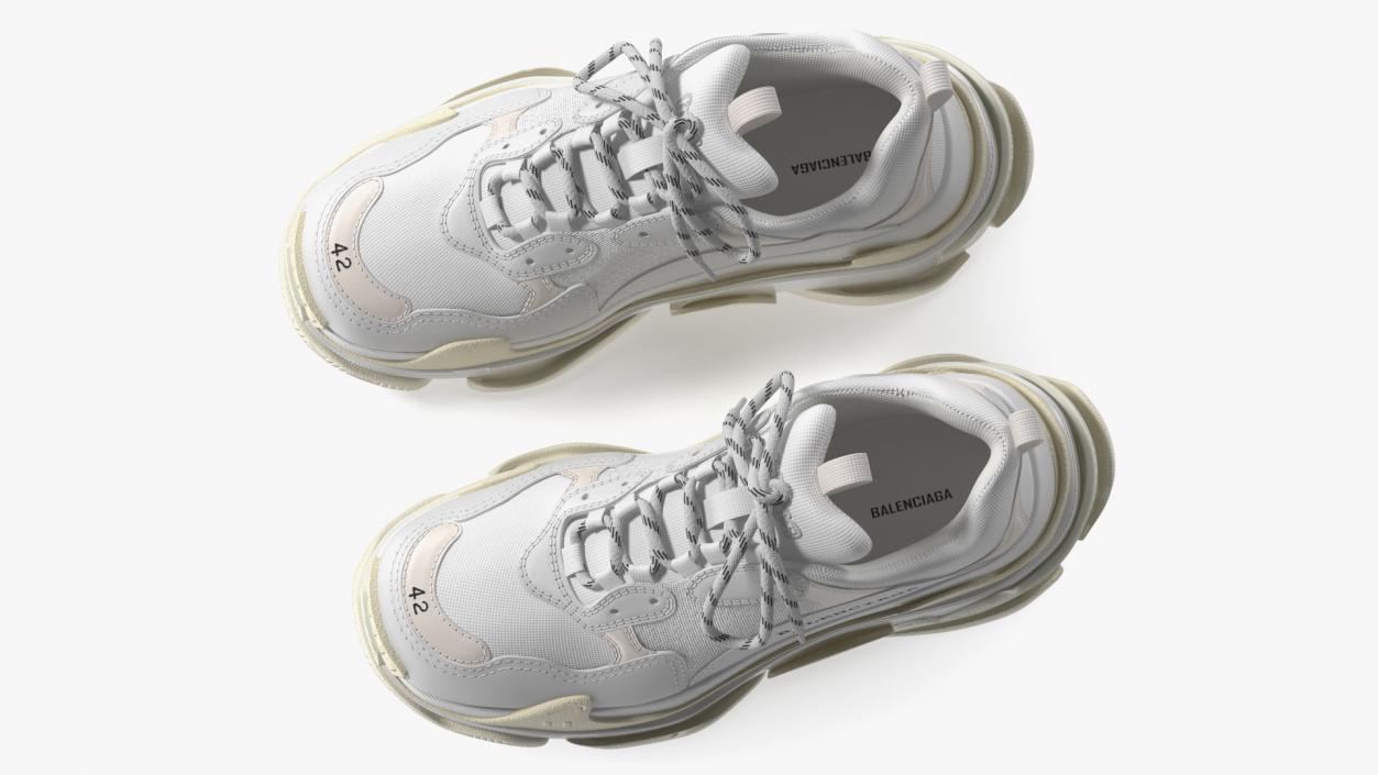 3D Balenciaga Triple S Sneaker White model