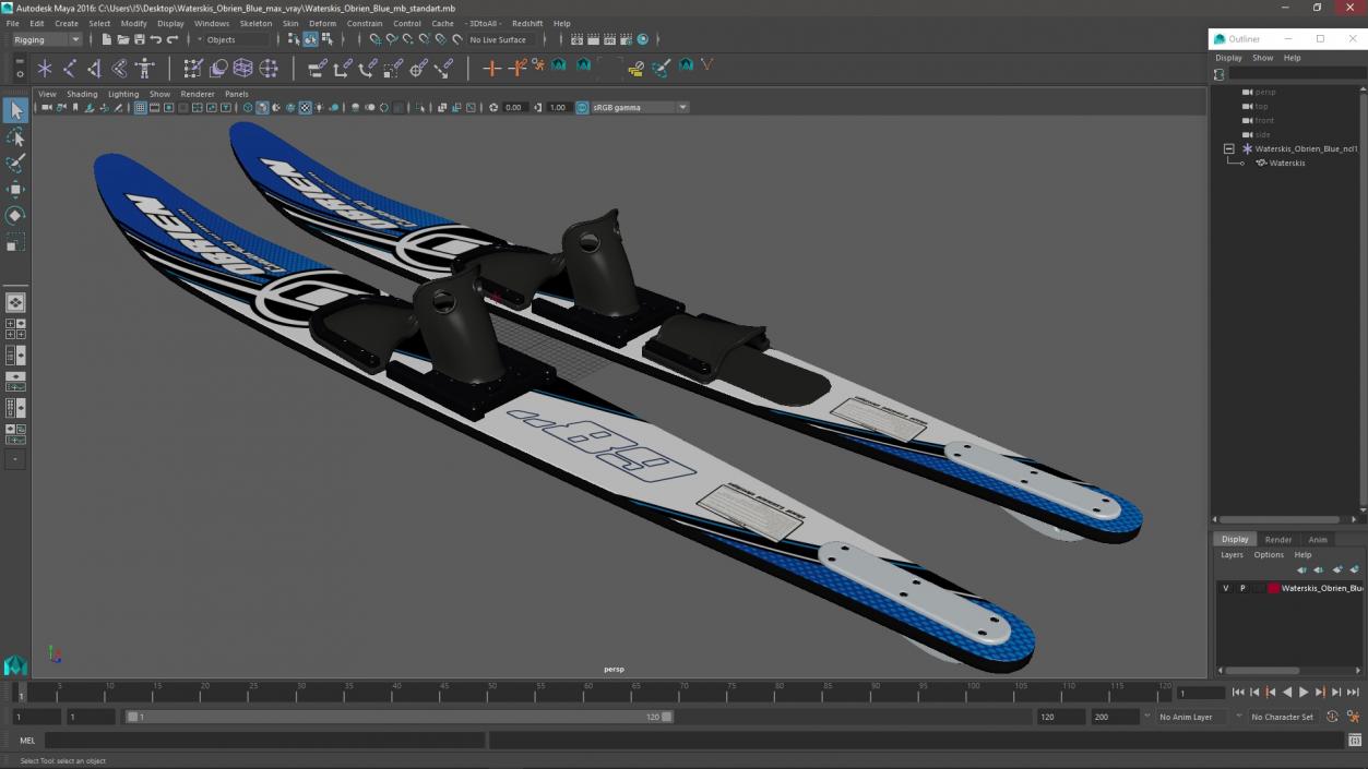 3D Waterskis Obrien Blue