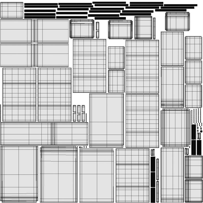 3D model Filing Cabinet 3 Drawer Grey 2