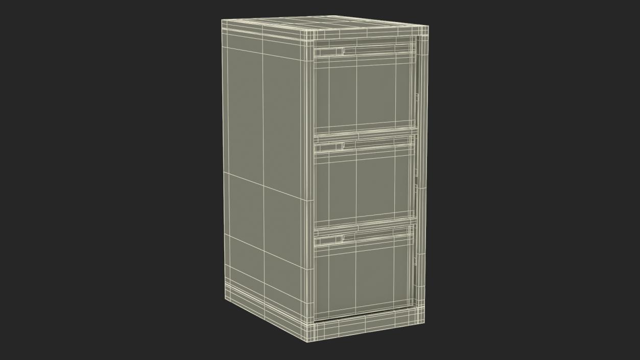 3D model Filing Cabinet 3 Drawer Grey 2