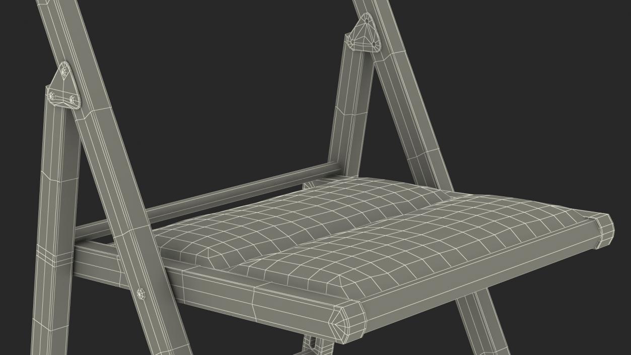 Soft Seat Folding Chair Black Open 3D model