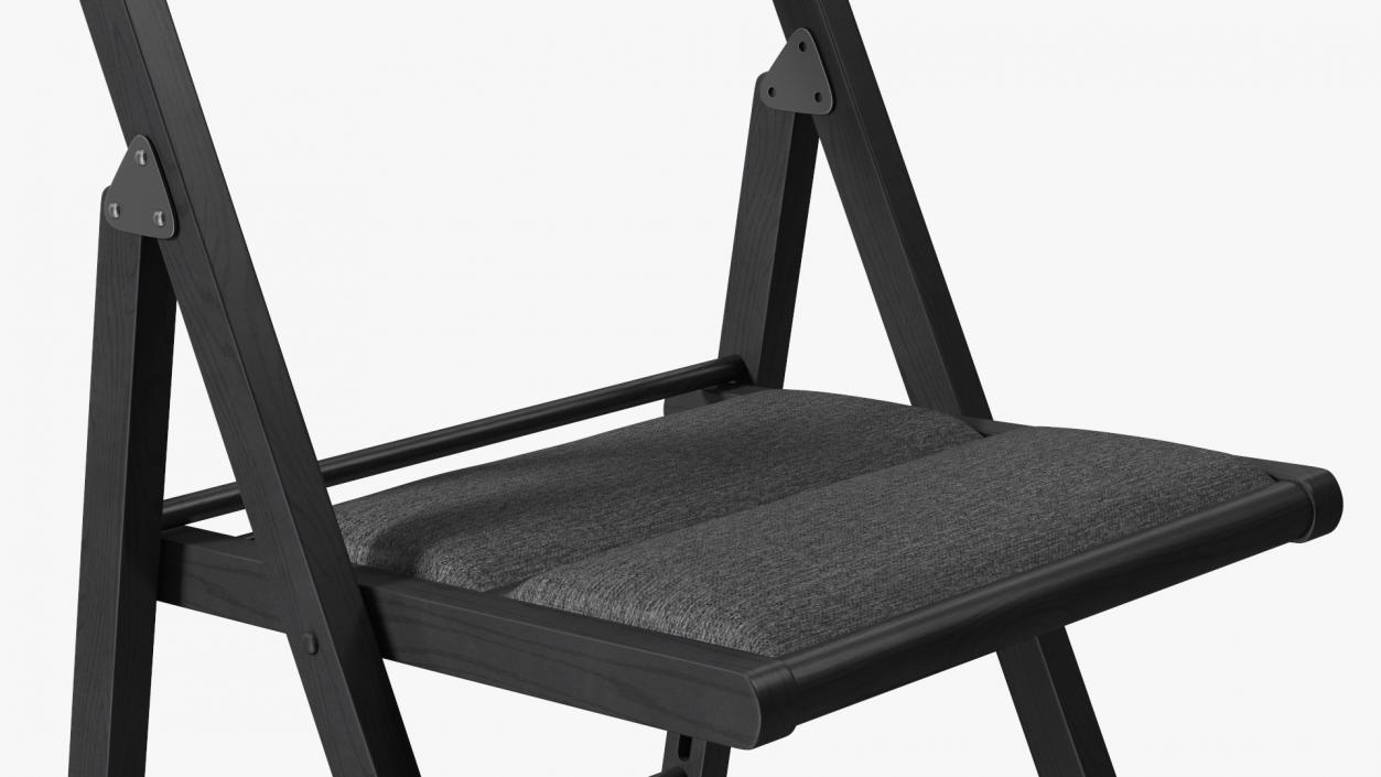 Soft Seat Folding Chair Black Open 3D model