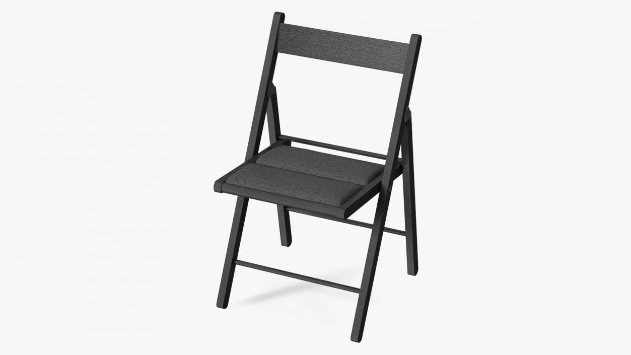 Soft Seat Folding Chair Black Open 3D model