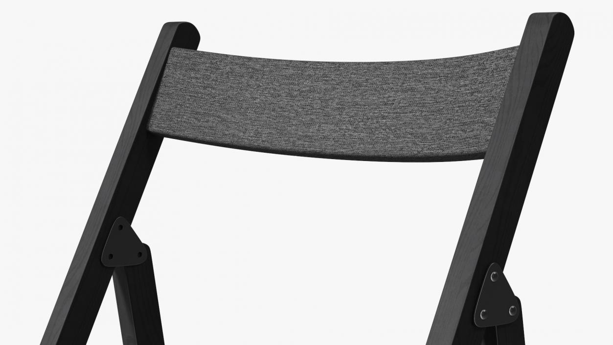 Soft Seat Folding Chair Black Open 3D model