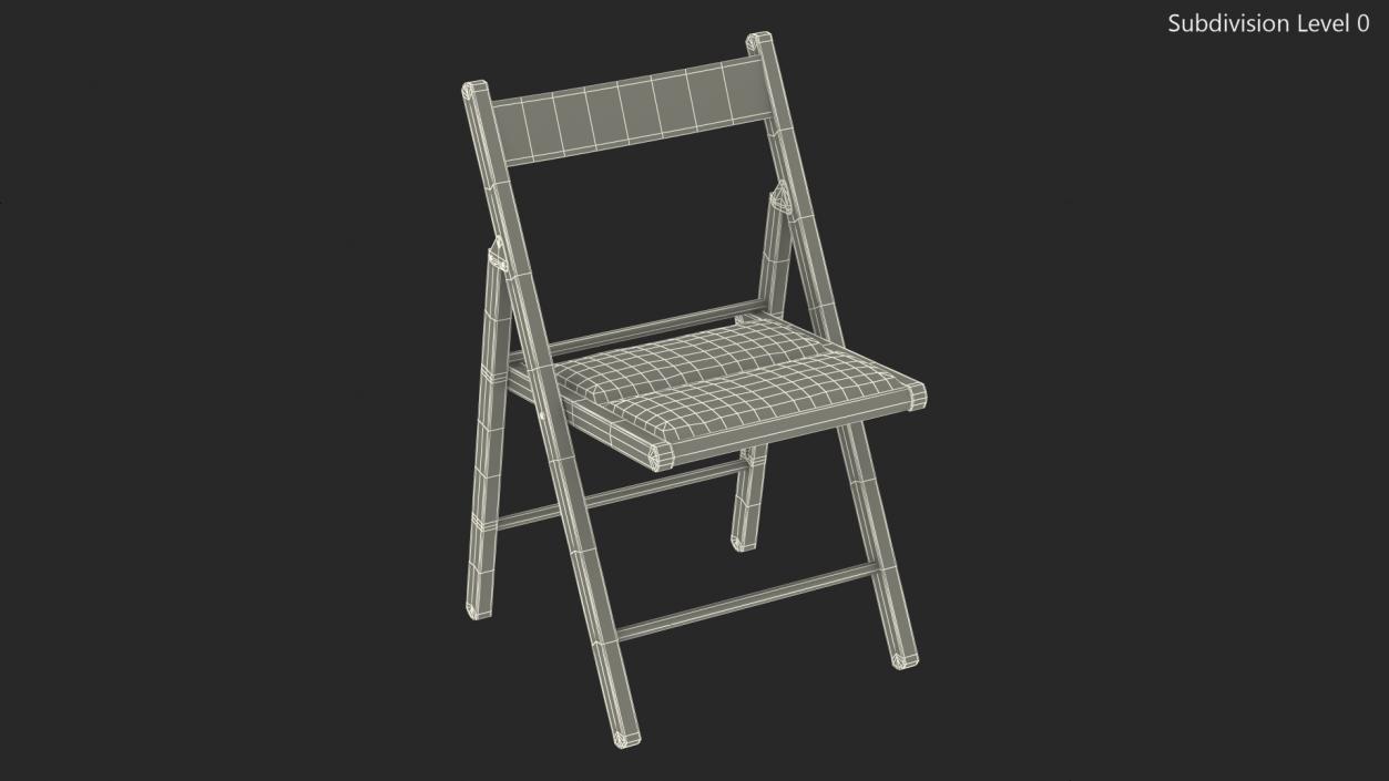 Soft Seat Folding Chair Black Open 3D model