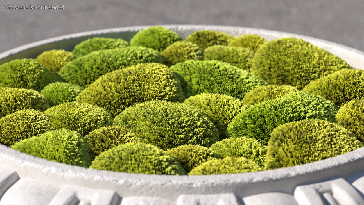 Planter Urn With Moss Garden h45 2 3D model