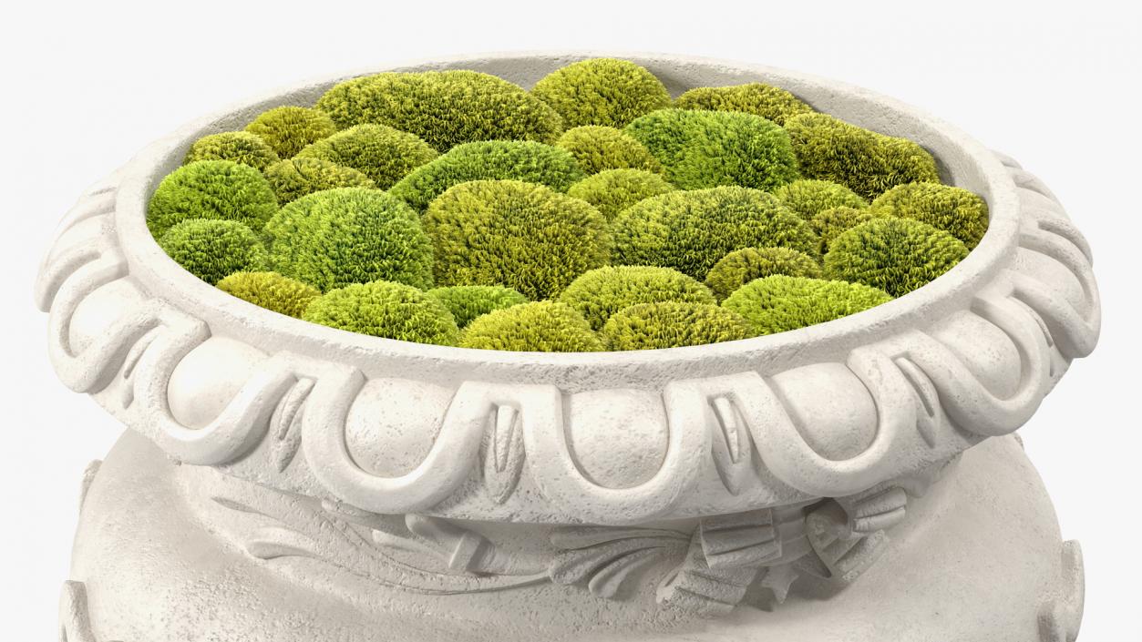 Planter Urn With Moss Garden h45 2 3D model