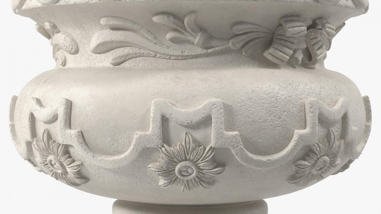 Planter Urn With Moss Garden h45 2 3D model