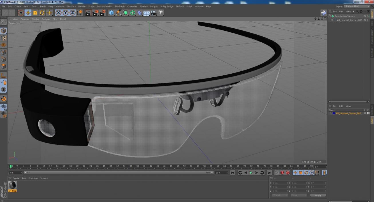 3D AR Headset Glasses model