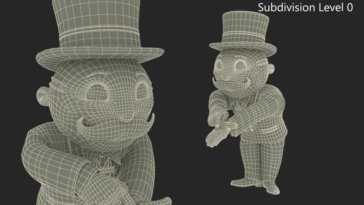 Mr Monopoly Trading Pose for 3D Print 3D