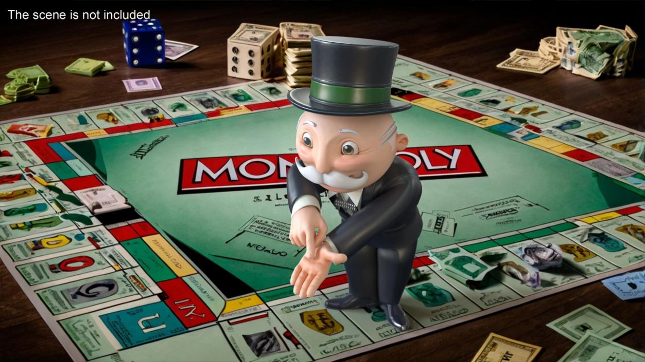 Mr Monopoly Trading Pose for 3D Print 3D