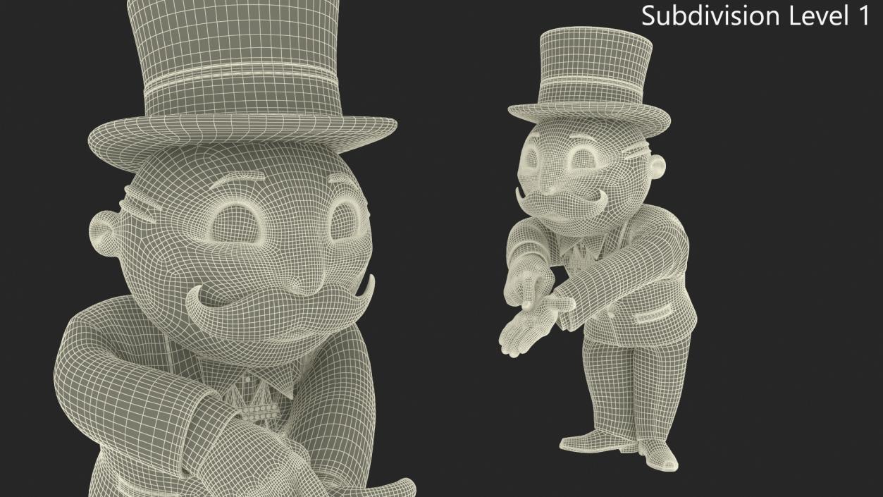 Mr Monopoly Trading Pose for 3D Print 3D