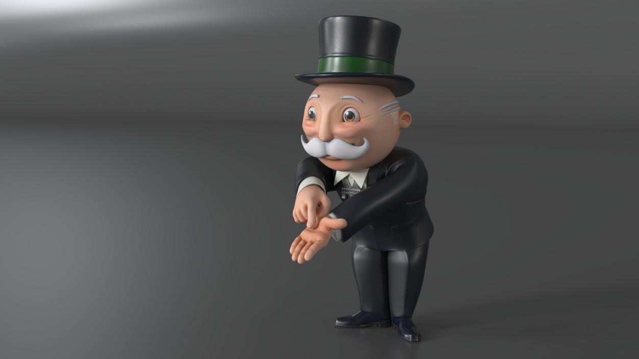 Mr Monopoly Trading Pose for 3D Print 3D