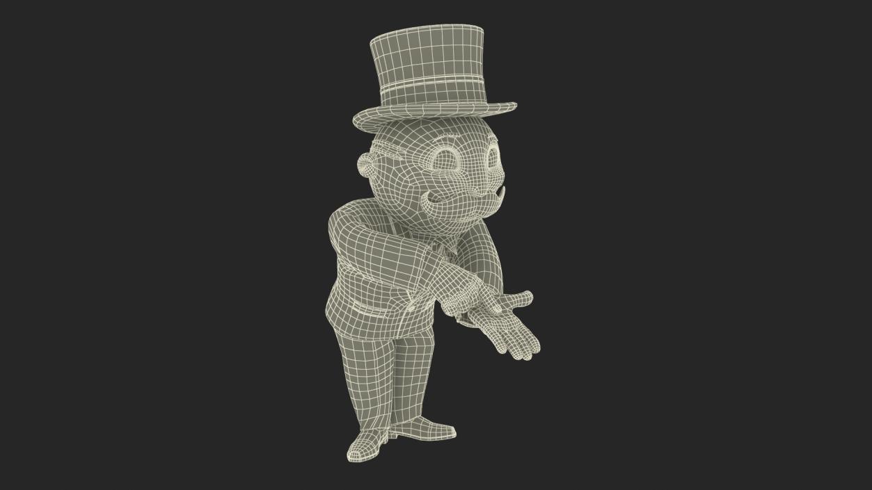 Mr Monopoly Trading Pose for 3D Print 3D