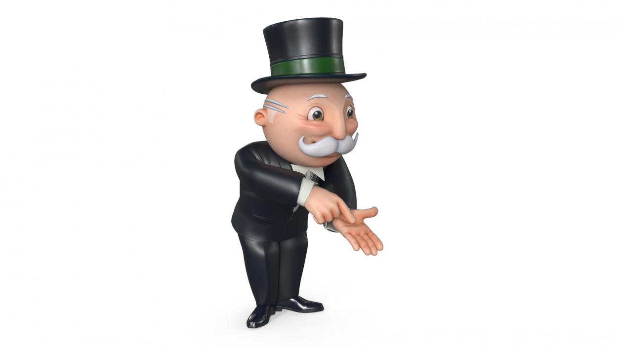 Mr Monopoly Trading Pose for 3D Print 3D