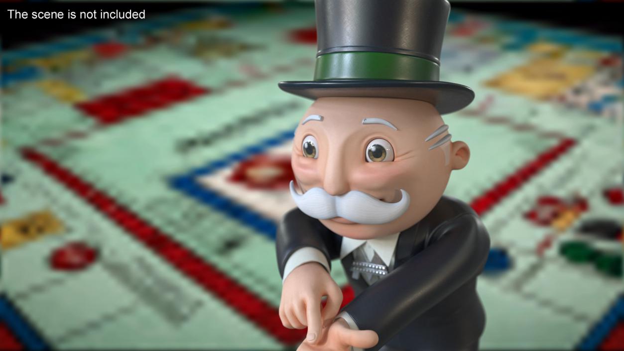 Mr Monopoly Trading Pose for 3D Print 3D