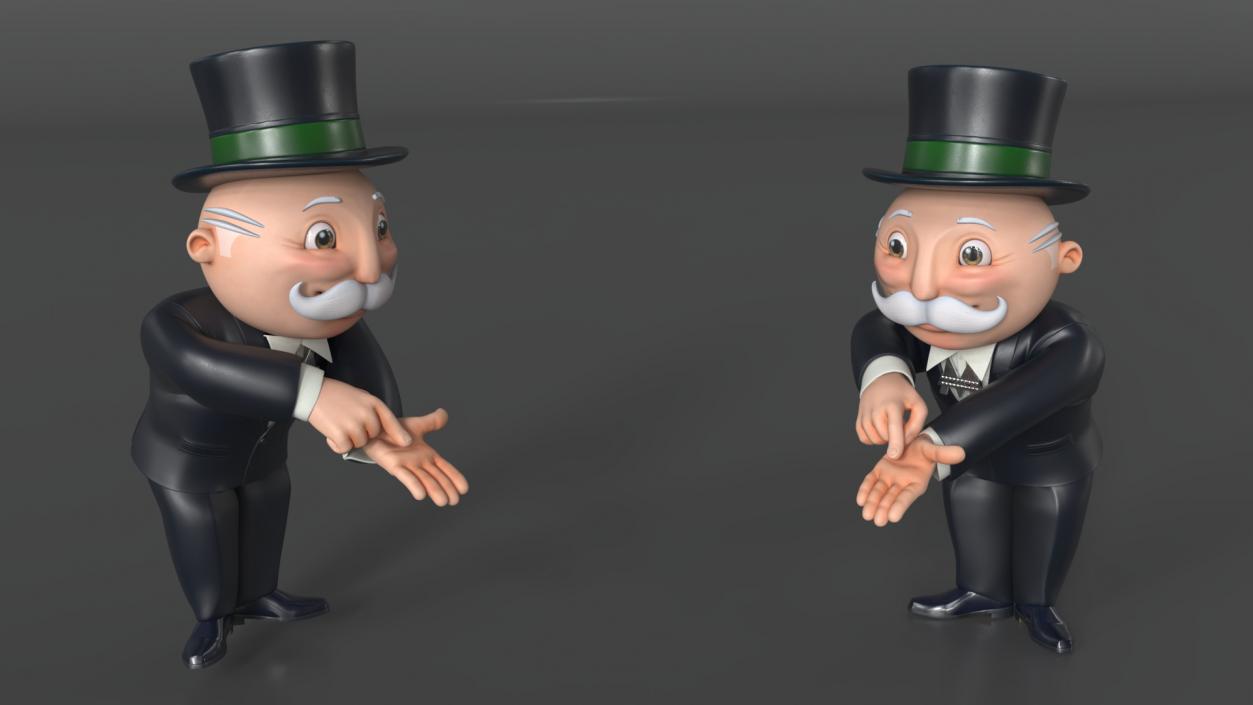 Mr Monopoly Trading Pose for 3D Print 3D