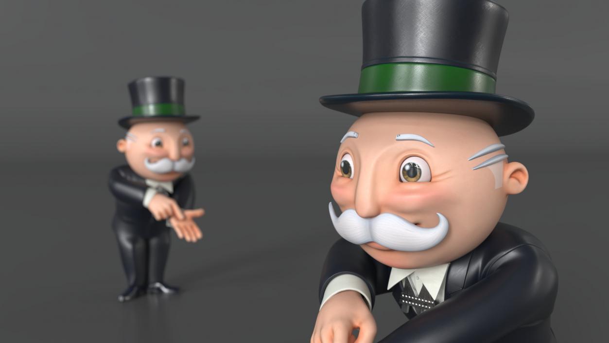 Mr Monopoly Trading Pose for 3D Print 3D