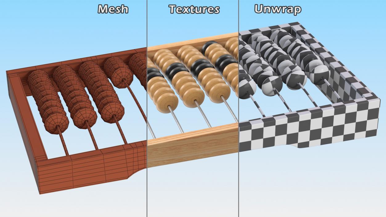 3D model Soviet Wooden Abacus