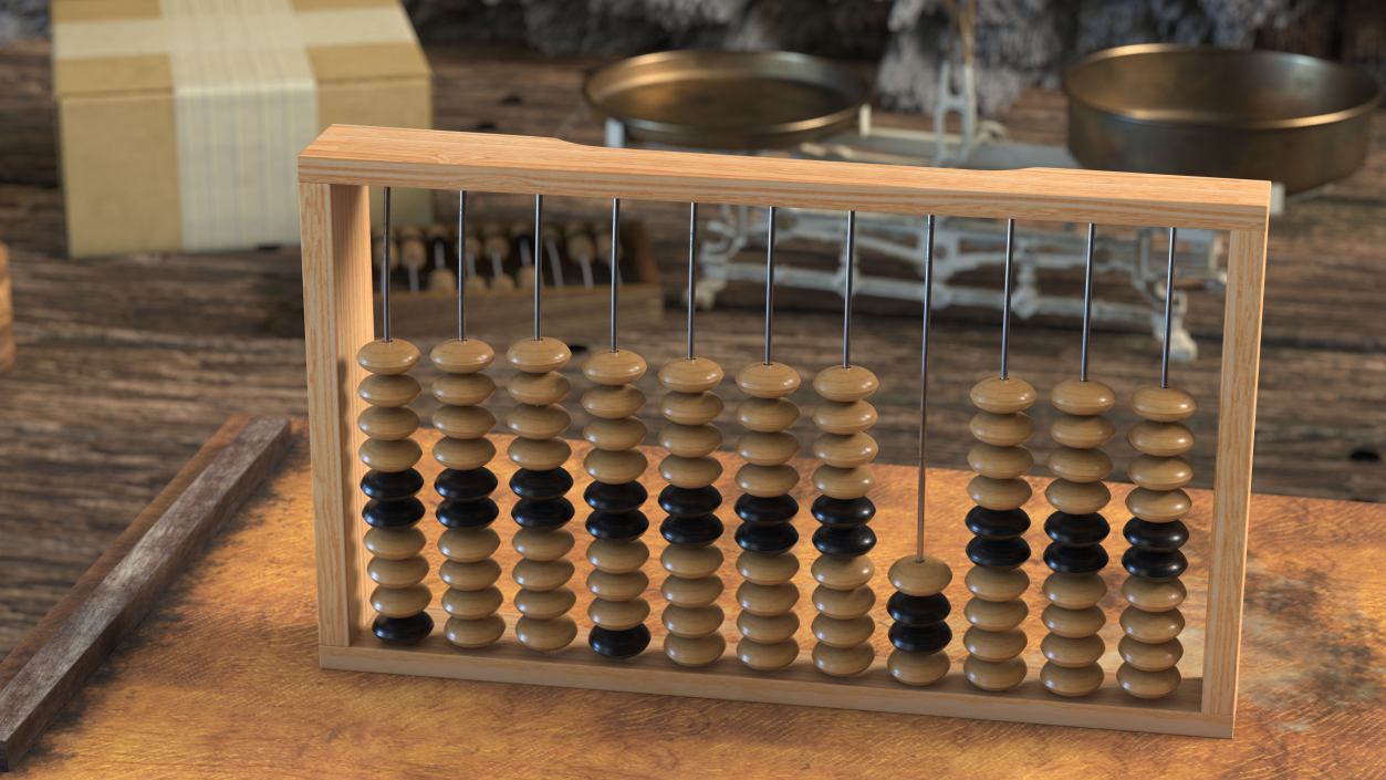 3D model Soviet Wooden Abacus