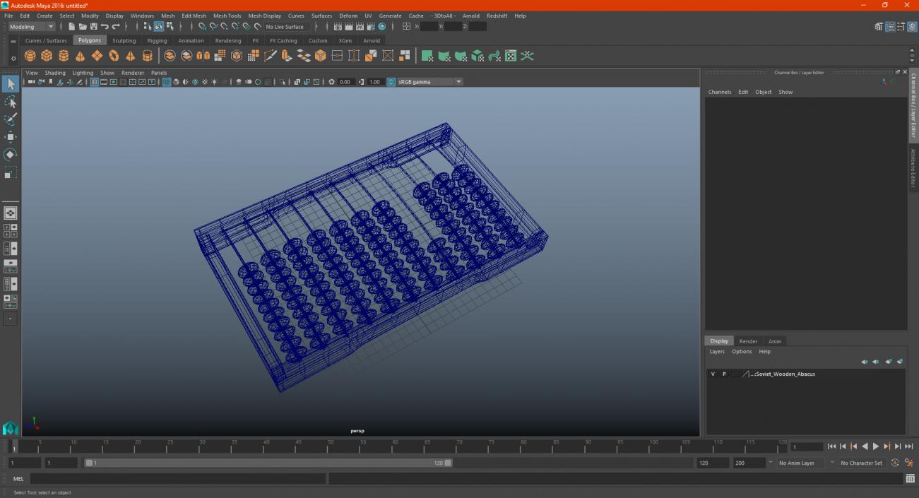 3D model Soviet Wooden Abacus