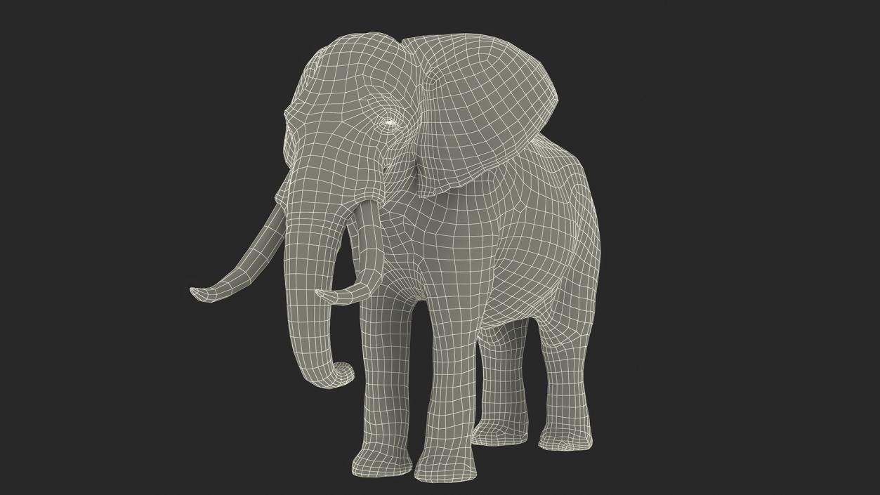 African Elephant Photorealistic Rigged Fur 3D