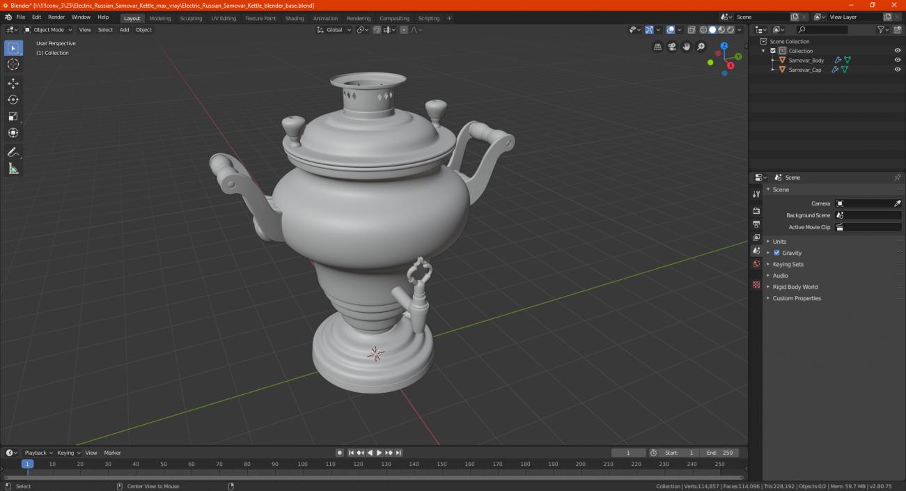 3D Electric Russian Samovar Kettle