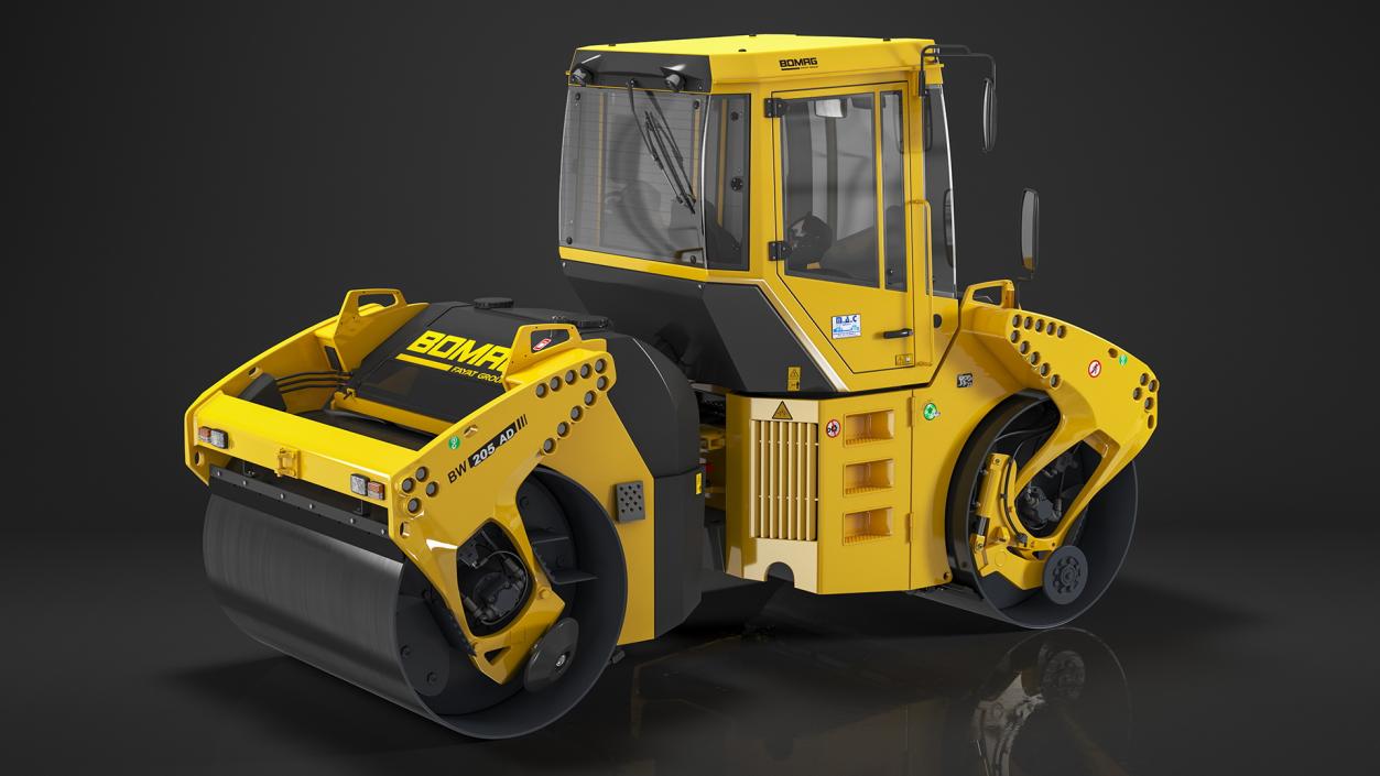 3D model Rigged Road Compactors Collection 6